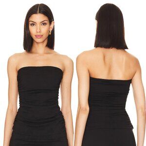Lovers + Friends Black Kate Rouched Tube Top XS